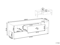 Tv-Mobel Dunkler Holzfarbton Mit Schubalde 120 X 40 X 41 Cm Clinton