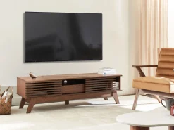 Tv-Mobel Dunkler Holzfarbton Mit Schublade 149 X 35 X 44 Cm Detroit