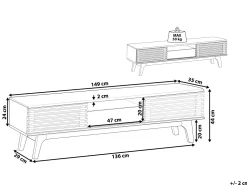 Tv-Mobel Dunkler Holzfarbton Mit Schublade 149 X 35 X 44 Cm Detroit