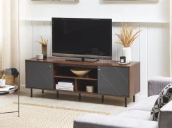 Tv-Mobel Grau / Dunkler Holzfarbton 160 X 40 X 56 Cm Palmer