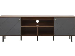 Tv-Mobel Grau / Dunkler Holzfarbton 160 X 40 X 56 Cm Palmer
