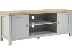 Tv-Mobel Grau / Heller Holzfarbton 130 X 39 X 51 Cm Hamp