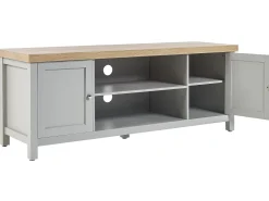 Tv-Mobel Grau / Heller Holzfarbton 130 X 39 X 51 Cm Hamp