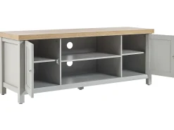 Tv-Mobel Grau / Heller Holzfarbton 130 X 39 X 51 Cm Hamp