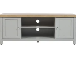 Tv-Mobel Grau / Heller Holzfarbton 130 X 39 X 51 Cm Hamp