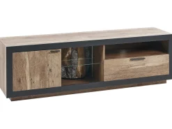 Tv-Mobel Heller Holzfarbton/Schwarz 160 X 42 X 45 Cm Marana