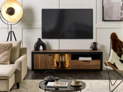 Tv-Mobel Heller Holzfarbton/Schwarz 160 X 42 X 45 Cm Marana