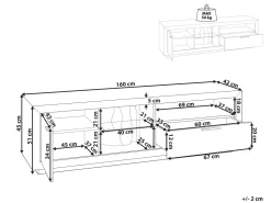 Tv-Mobel Heller Holzfarbton/Schwarz 160 X 42 X 45 Cm Marana