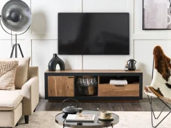 Tv-Mobel Heller Holzfarbton/Schwarz 160 X 42 X 45 Cm Marana