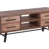 Tv-Mobel Heller Holzfarbton Mit 4 Schubladen 127 X 40 X 51 Cm Atlanta