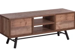 Tv-Mobel Heller Holzfarbton Mit 4 Schubladen 127 X 40 X 51 Cm Atlanta