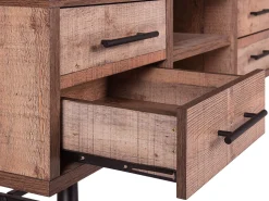 Tv-Mobel Heller Holzfarbton Mit 4 Schubladen 127 X 40 X 51 Cm Atlanta