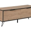 Tv-Mobel Heller Holzfarbton / Schwarz 120 X 40 X 46 Cm Halston