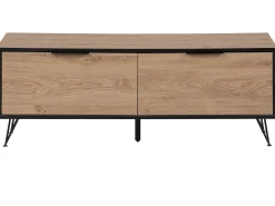 Tv-Mobel Heller Holzfarbton / Schwarz 120 X 40 X 46 Cm Halston