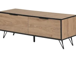 Tv-Mobel Heller Holzfarbton / Schwarz 120 X 40 X 46 Cm Halston