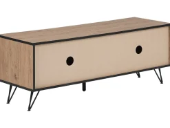 Tv-Mobel Heller Holzfarbton / Schwarz 120 X 40 X 46 Cm Halston