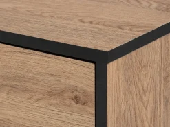 Tv-Mobel Heller Holzfarbton / Schwarz 120 X 40 X 46 Cm Halston