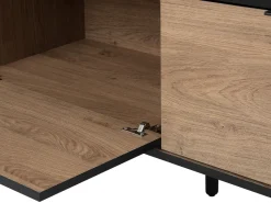 Tv-Mobel Heller Holzfarbton / Schwarz 120 X 40 X 46 Cm Halston