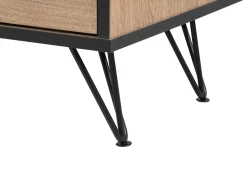 Tv-Mobel Heller Holzfarbton / Schwarz 120 X 40 X 46 Cm Halston