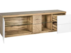 Tv-Mobel Heller Holzfarbton / Weis 160 X 40 X 52 Cm Farada