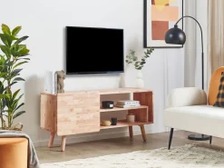 Tv-Mobel Heller Holzfarbton 130 X 36 X 59 Cm Westfield