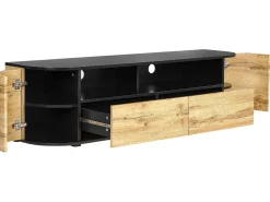 Tv-Mobel Heller Holzfarbton / Schwarz 160 X 40 X 44 Cm Jerome