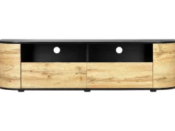 Tv-Mobel Heller Holzfarbton / Schwarz 160 X 40 X 44 Cm Jerome