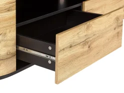 Tv-Mobel Heller Holzfarbton / Schwarz 160 X 40 X 44 Cm Jerome