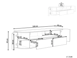 Tv-Mobel Heller Holzfarbton / Schwarz 160 X 40 X 44 Cm Jerome