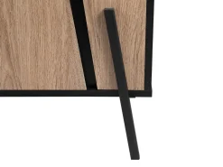Tv-Mobel Heller Holzfarbton / Schwarz Mit Schublade 177 X 40 X 46 Cm Blackpool