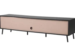 Tv-Mobel Heller Holzfarbton / Schwarz Mit Schublade 177 X 40 X 46 Cm Blackpool