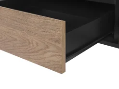 Tv-Mobel Heller Holzfarbton / Schwarz Mit Schublade 177 X 40 X 46 Cm Blackpool