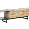 Tv-Mobel Heller Holzfarbton / Schwarz 160 X 39 X 44 Cm Fiora