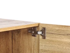 Tv-Mobel Heller Holzfarbton / Schwarz 160 X 39 X 44 Cm Fiora