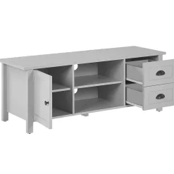 Tv-Mobel Hellgrau Mit 2 Schubladen 120 X 42 X 46 Cm Honolulu