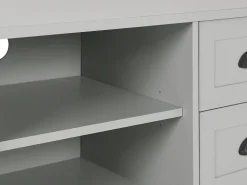 Tv-Mobel Hellgrau Mit 2 Schubladen 120 X 42 X 46 Cm Honolulu