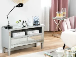 Tv-Mobel Spiegeleffekt Mit 2 Schubladen 100 X 33 X 60 Cm Nicea