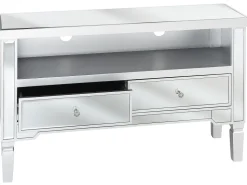 Tv-Mobel Spiegeleffekt Mit 2 Schubladen 100 X 33 X 60 Cm Nicea