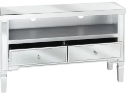 Tv-Mobel Spiegeleffekt Mit 2 Schubladen 100 X 33 X 60 Cm Nicea