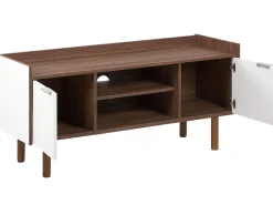 Tv-Mobel Weis / Dunkler Holzfarbton 118 X 40 X 56 Cm Madera
