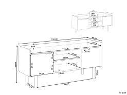 Tv-Mobel Weis / Dunkler Holzfarbton 118 X 40 X 56 Cm Madera