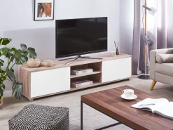 Tv-Mobel Weis / Heller Holzfarbton 180 X 41 X 41 Cm Lincoln