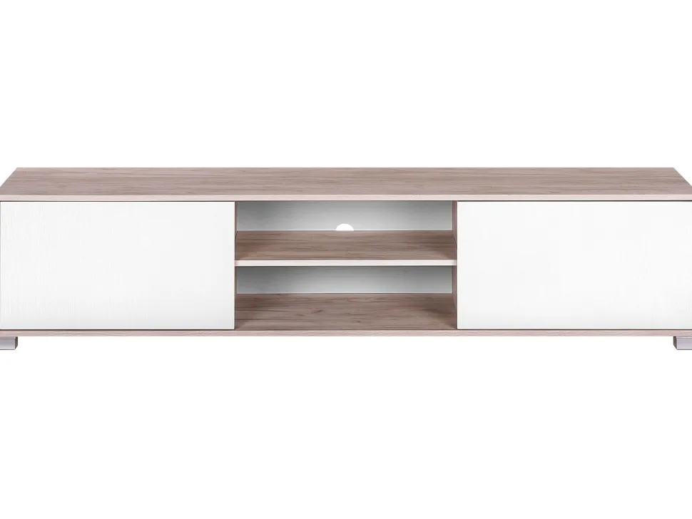 Tv-Mobel Weis / Heller Holzfarbton 180 X 41 X 41 Cm Lincoln