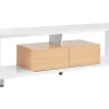 Tv-Mobel Weis / Heller Holzfarbton Mit 2 Schubladen 159 X 39 X 50 Cm Knox