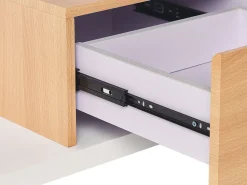 Tv-Mobel Weis / Heller Holzfarbton Mit 2 Schubladen 159 X 39 X 50 Cm Knox