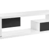Tv-Mobel Weis / Schwarz Mit 2 Schubladen 140 X 39 X 43 Cm Spokan