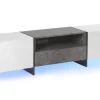 Tv-Mobel Weis Betonoptik Mit Led-Beleuchtung 162 X 39 X 43 Cm Russel