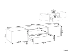 Tv-Mobel Weis Betonoptik Mit Led-Beleuchtung 162 X 39 X 43 Cm Russel