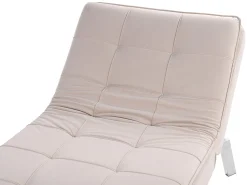 Velvet Chaise Lounge Beige Loiret
