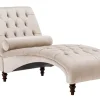 Velvet Chaise Lounge Beige Muret